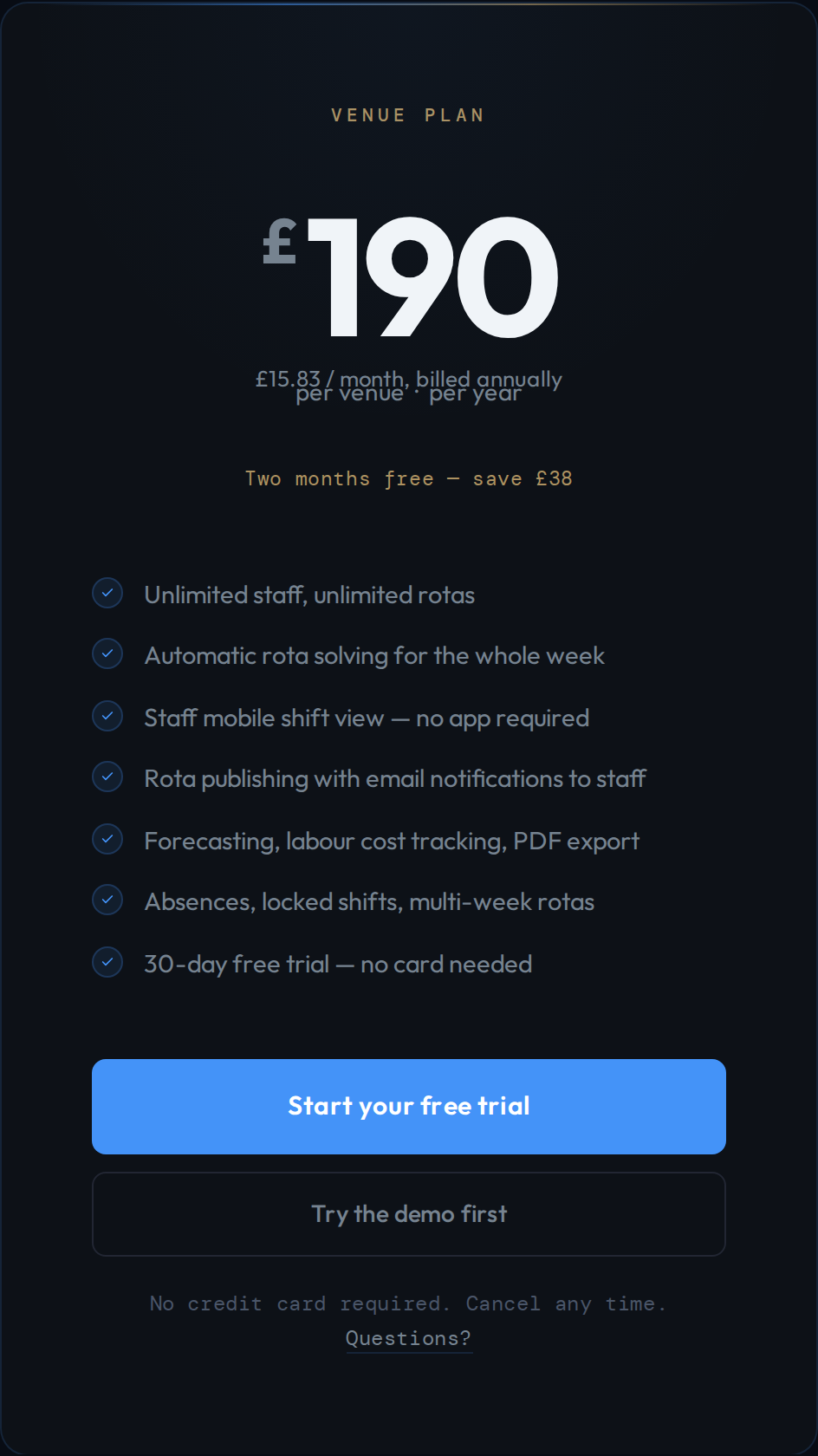 Annual billing