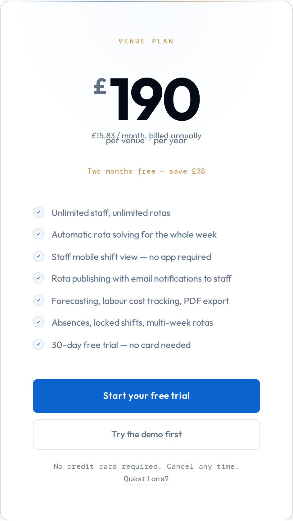 Annual billing