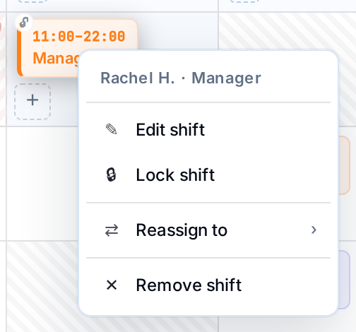 Locking a shift