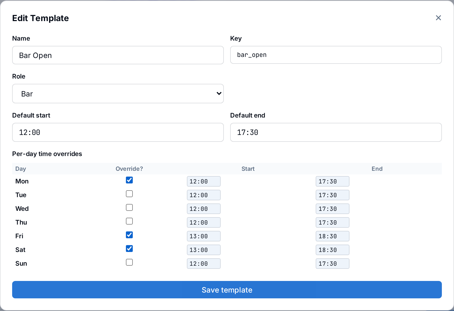Creating a template